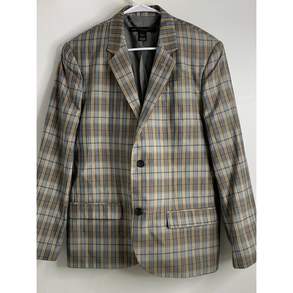 Mens MARC by MARC JACOBS Size M Plaid Silk Notch Lapel Sport Coat 7153 - Picture 2 of 11